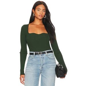 NWT One Grey Day x Revolve Seville Knit Bodysuit in Forest Green Size L
